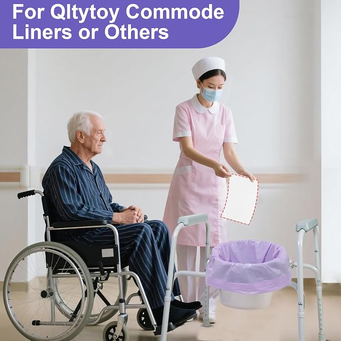 100 Commode Absorbent Pads for Bedside Commode Liners, Disposable Commode - Image 6