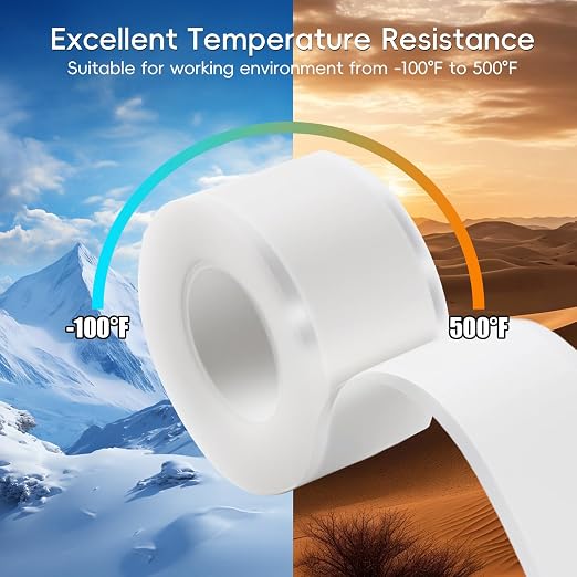 Self Fusing Silicone Tape 2 Rolls 1 in x 10' White Waterproof Rescue Tape - Image 5
