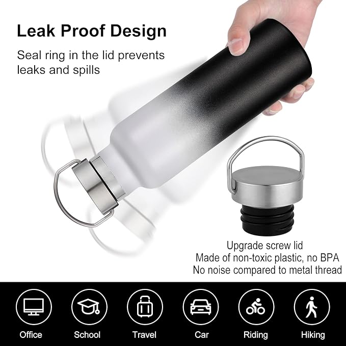 Neihepal Gradient Stainless Steel Water Bottles, 20 Ounce Vacuum Insulated - Image 4
