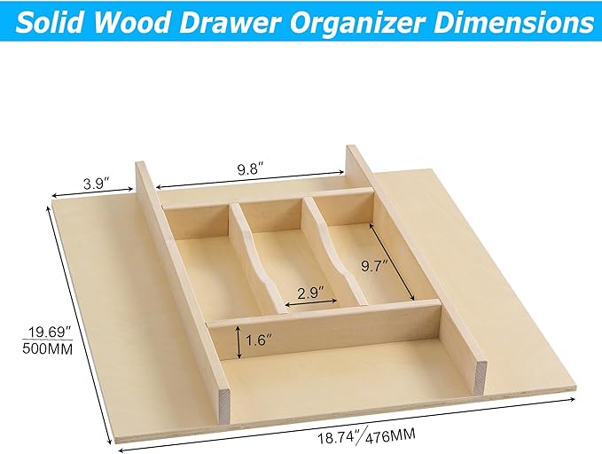 WelFurGeer Premium Wooden Silverware Organizer - Image 6