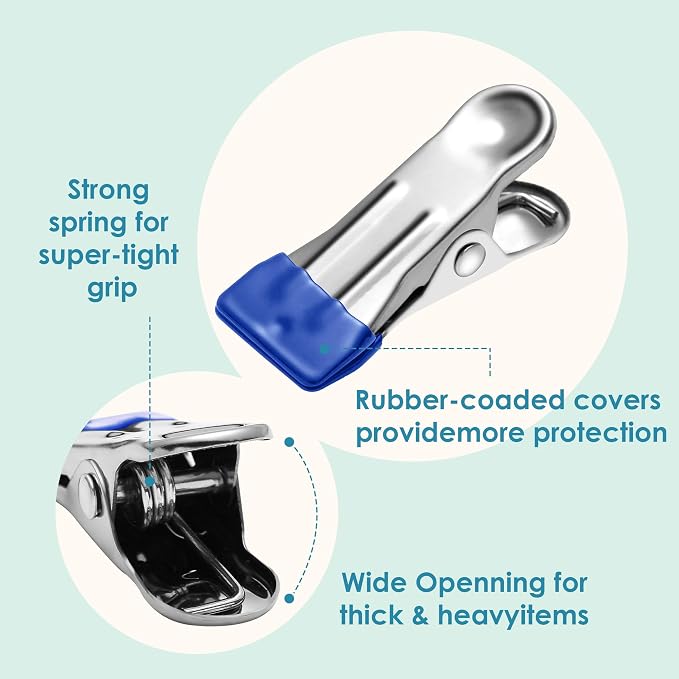 36 Pack Heavy Duty Clothes Pins, 2.17-Inch Stainless Steel Chip Clips, and Food - Image 4