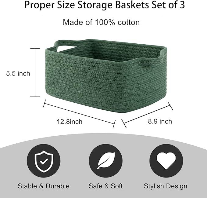 OIAHOMY Cotton Rope Woven Baskets - Image 3