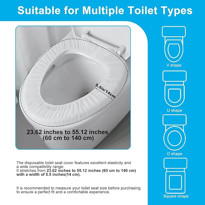100 Pack Disposable Toilet Seat Cover Waterproof Non-Woven Fabric, Disposable - Image 3