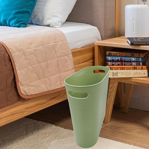 Small Trash Can Plastic Bathroom Wastebasket 3.2 Gallon Slim Garbage Container - Image 2