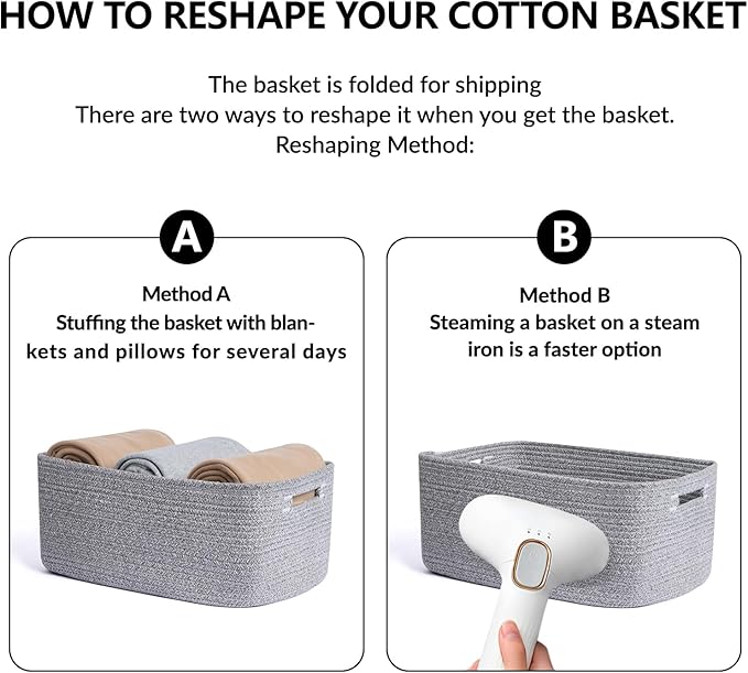 Large Storage Baskets for Shelves, Closet Organizers Bins for Clothes Blanket - Image 7