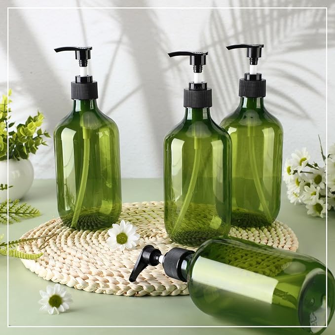 Tessco for you 12 Pack Green Soap Dispenser Empty Plastic Pump Bottles - Image 5