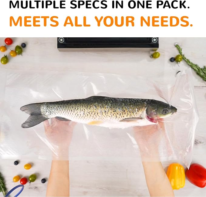 All-in-One Variety Pack Vacuum Sealer Bags & Rolls – 50x 6''x10'', 70x 8''x12'' - Image 3