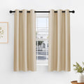 PONY DANCE Biscotti Beige Short Blackout Curtains by PONYDANCE