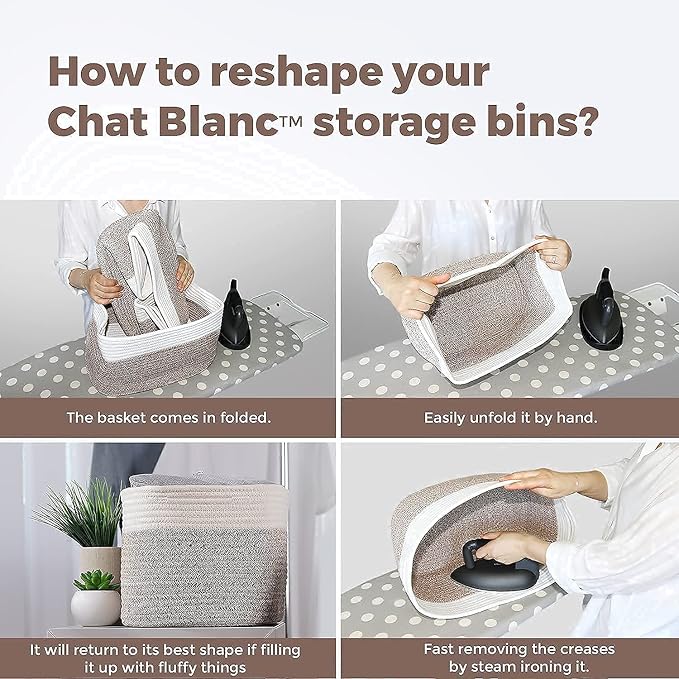 CHAT BLANC Cotton Rope Baskets for Organizing I Storage Baskets for Shelves | - Image 8