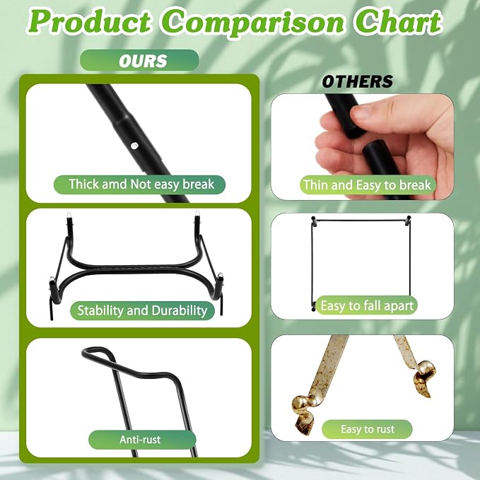 Gisafai 2 Pieces Metal Leaf Bag Holder Stand Portable Trash Bag Holder Frame - Image 6