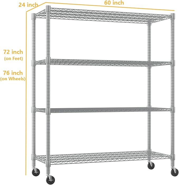Himimi Storage Shelves 60"W Wire Shelving - Image 3