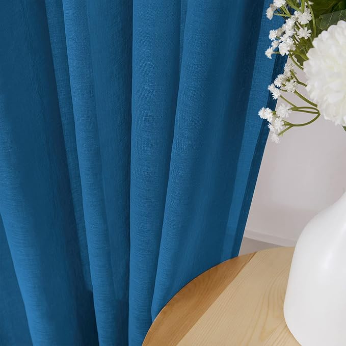 Tollpiz Sheer Curtain Linen Textured Living Room Curtains Sheer Light Filtering - Image 3