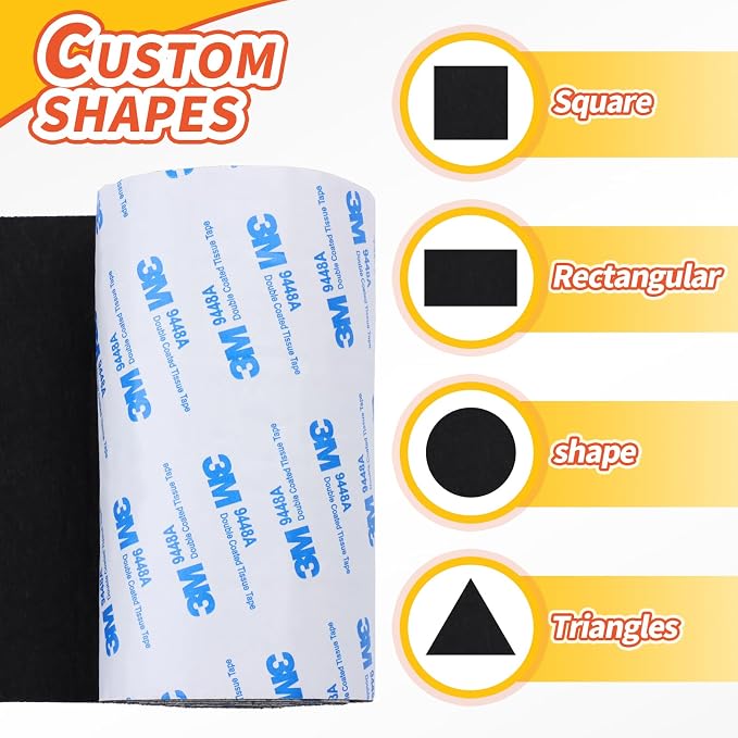 Felt Furniture Pads, Non Slip Self Adhesive Cuttable Furniture Pads Black Heavy - Image 3