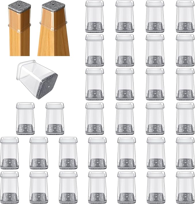 32 Pcs Square Chair Leg Floor Protectors by OASMU