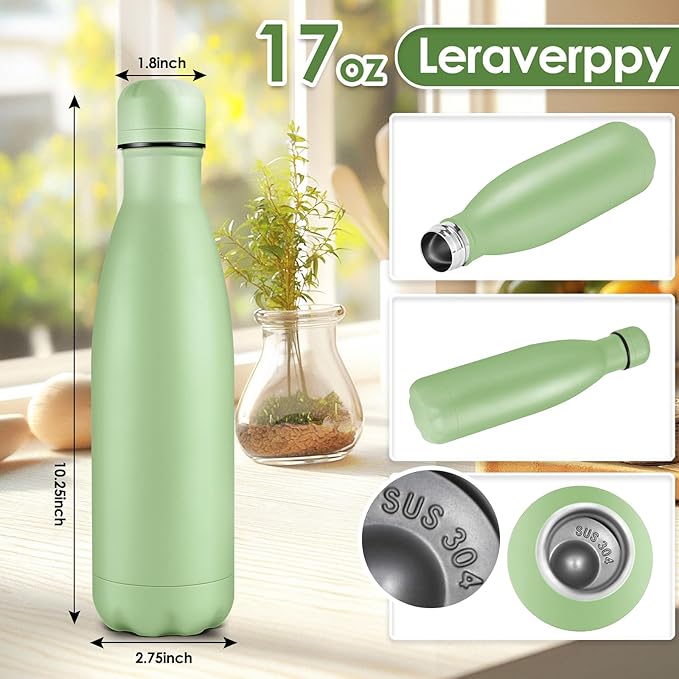 17oz Cola-Bottle Shaped Stainless Steel Leak-proof Water Bottle, Double Wall - Image 2