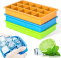 Ice Cube Tray, 3 Pack Silicone Ice Tray Easy-Release Flexible 15 Ice Cube Molds by RUNHELIX