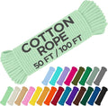 TECEUM Cotton Rope 3/16” – 100 FT – Strong All-Purpose Braided Rope – Natural by TECEUM