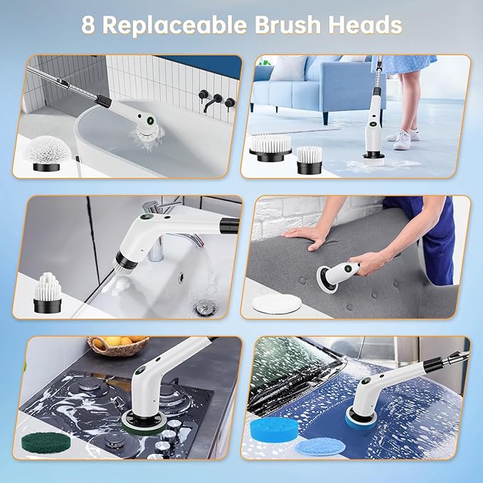 Electric Spin Scrubber, Cordless Shower Scrubber - Image 6