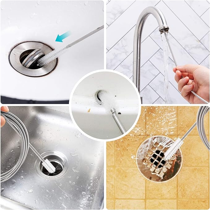 Extra-Thick Drain Brush with Stronger Spring 61-Inch Stainless Steel and Nylon - Image 4