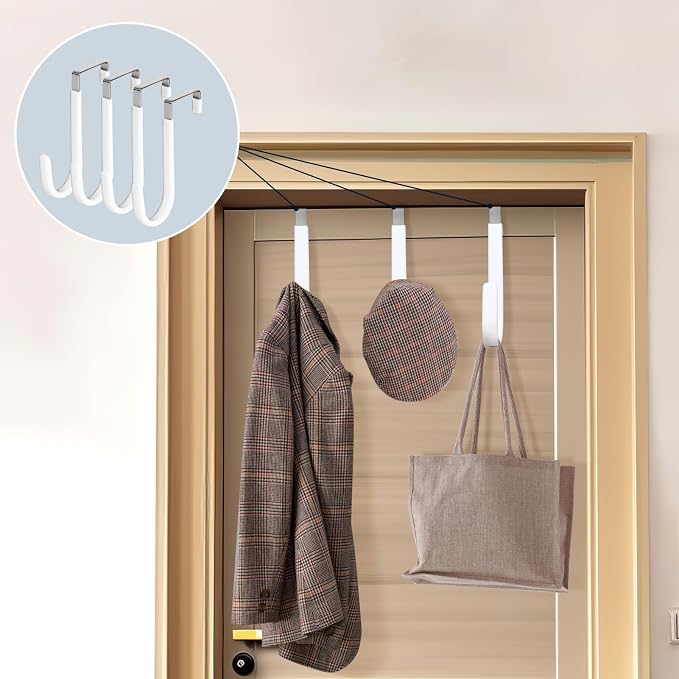 HOOSUN 4 Pack Over The Door Hooks, 4.96In Hooks - Image 6