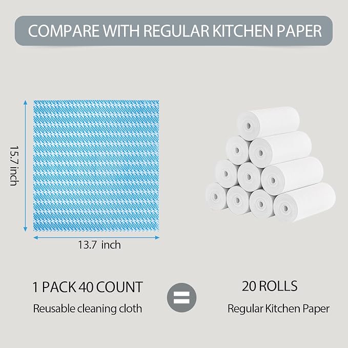 Disposable Cleaning Cloths Dry Handi Wipes Reusable Dish Cloths Multi Use - Image 2