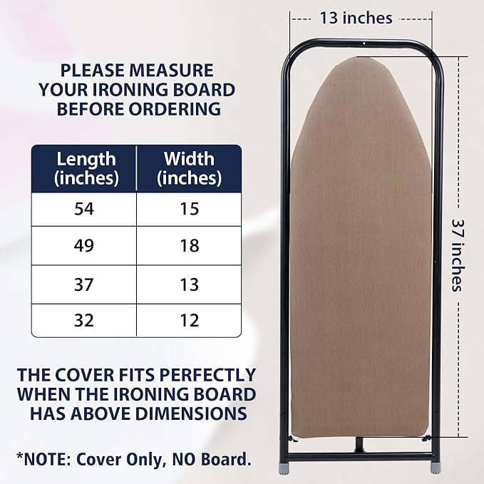 Seiritex Small Ironing Board Cover 13 x 37 inch, Fits Over The Door Ironing - Image 6