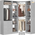 Corner Closet System with 3 Drawers, Corner Closet Organizer System with 13 by Besiost