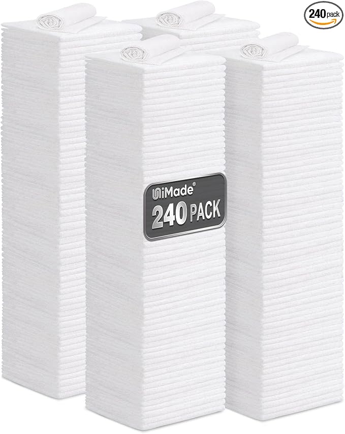 Shop Towels, 240 Pack Commercial Grade Work Rags Microfiber Towel by Unimade