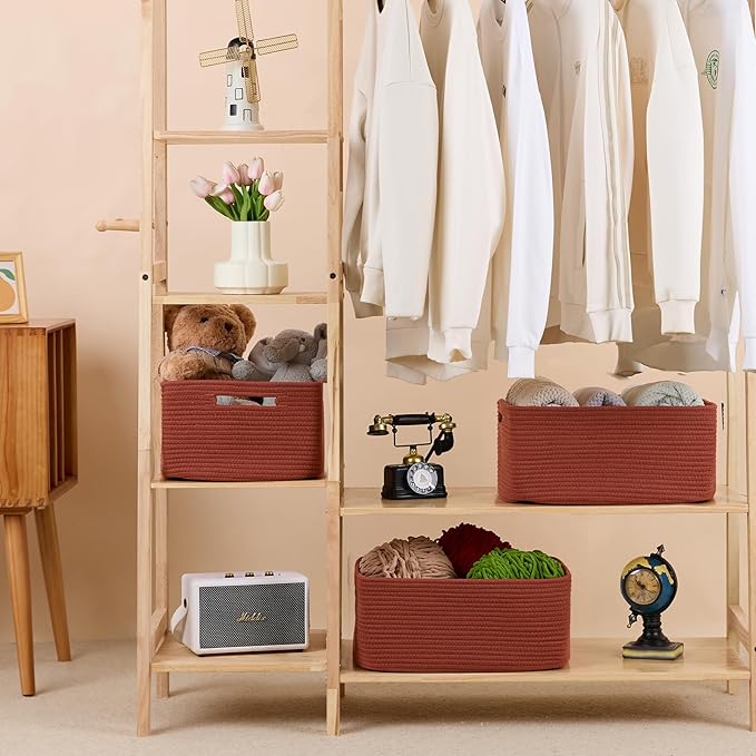 Large Storage Baskets for Shelves, Closet Organizers Bins for Clothes Blanket - Image 3