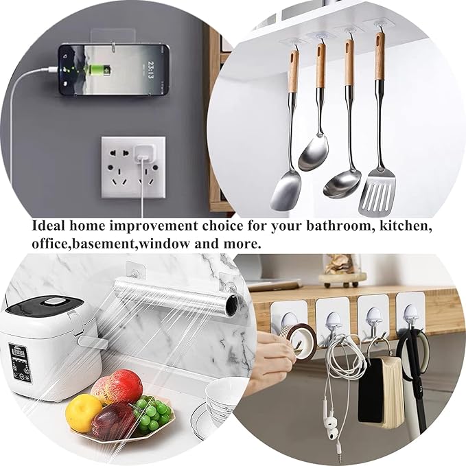 JINSHUNFA Adhesive Wall Hooks for Hanging Heavy Duty Towel Coat Hooks - Image 5