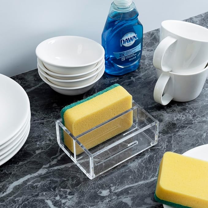 MyGift Modern Premium Clear Acrylic Sponge Holder - Image 4