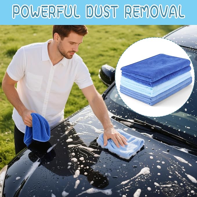 6 Pack Extra Large Microfiber Cleaning Cloths 20"x30", Lint-Free Reusable Towels - Image 5