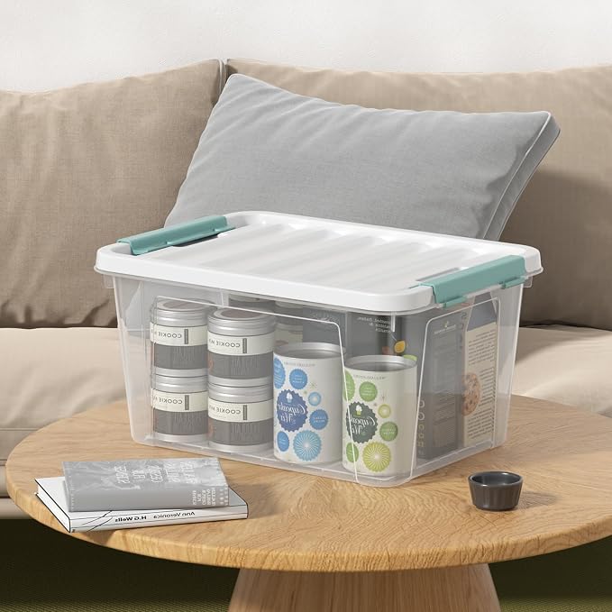 Zopnny 20 Quart Clear Latching Container Box, Plastic Storage Bin - Image 5