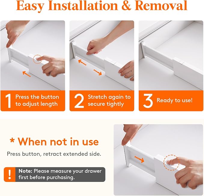 Lifewit 5 Pack Drawer Dividers 4" High, 11-17" Adjustable Dresser Drawer - Image 5