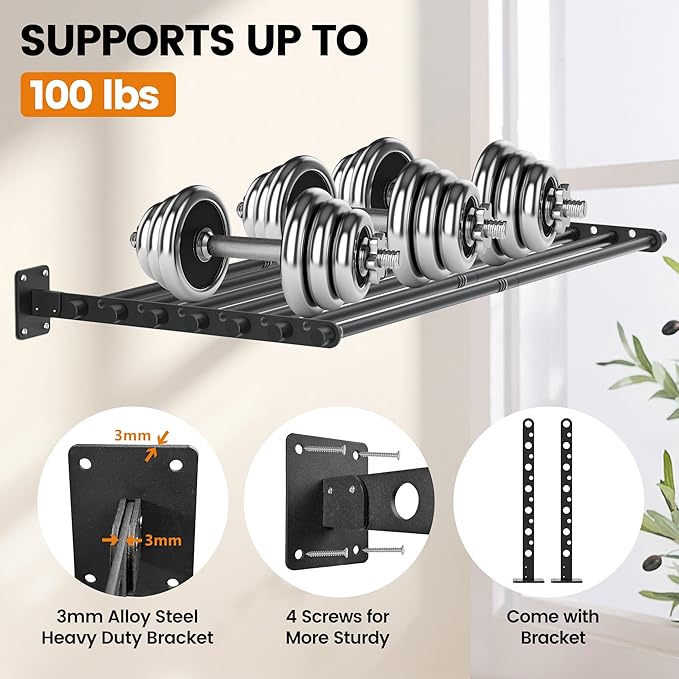Wall Mounted Clothes Drying Rack 43 Inch – Foldable Laundry Drying Rack - Image 3