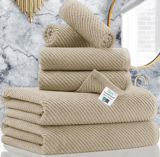 VOOVA & MOVAS Tan Bath Towels by VOOVAMOVAS