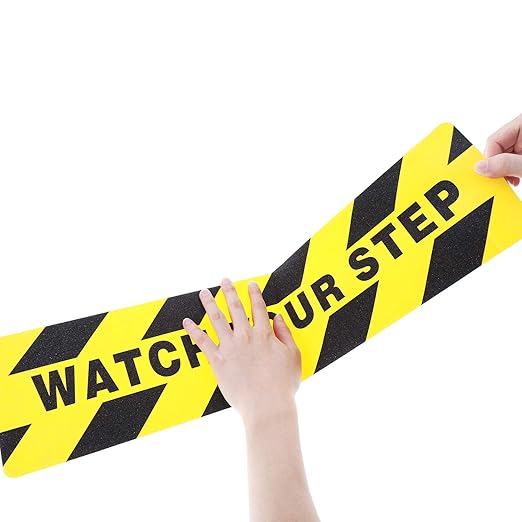 Boao 2 Pieces Watch Your Step Stickers Sign 6 x 24 Inch Caution Watch Your Step - Image 5