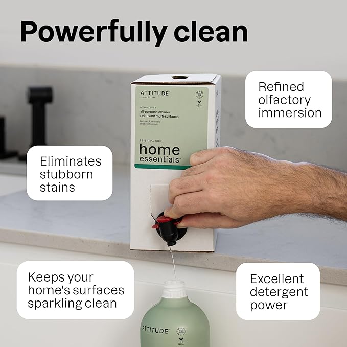 ATTITUDE All-Purpose Cleaner Spray, Natural Origin Ingredients, EWG Verified - Image 3