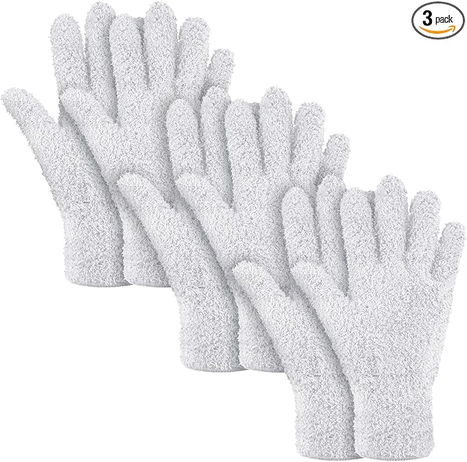 Patelai 3 Pairs Microfiber Plant Dusting Gloves Leaf Cleaning Gloves by Patelai