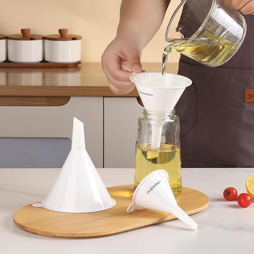 Plastic Kitchen Funnel Set of 3, Round Kitchen Funnels - Image 5