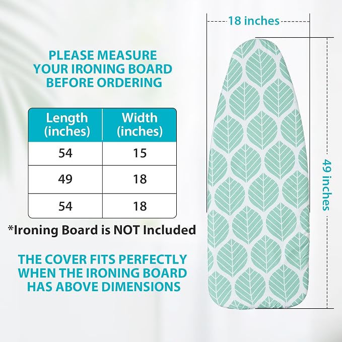 Wide Ironing Board Cover and Pad 18 x 49 inch Heat Reflective - Image 6