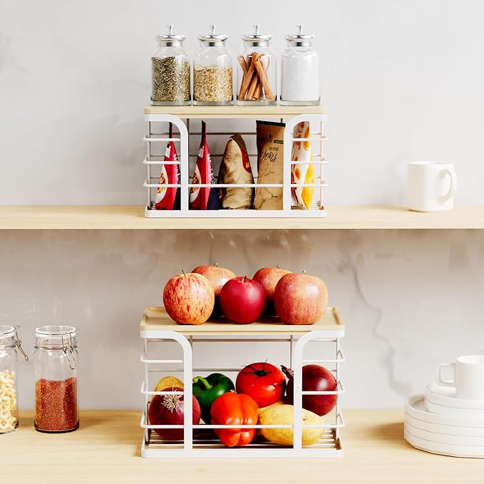 2 Pack Stackable Storage Kitchen Laundry Pantry Organizers, Trash Bag Holder - Image 6
