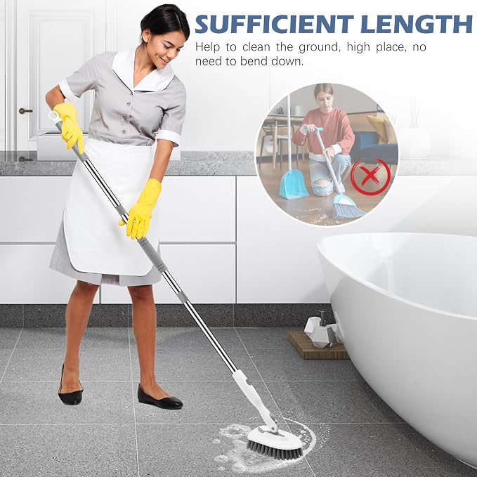 SetSail Floor Scrub Brush, 3-in-1 Tile Tub Floor Scrubber - Image 7