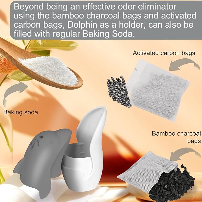 Asltw Upgrade Cute Fridge Deodorizer, Dolphin Fridge Cleaner, Freezer Odor - Image 6