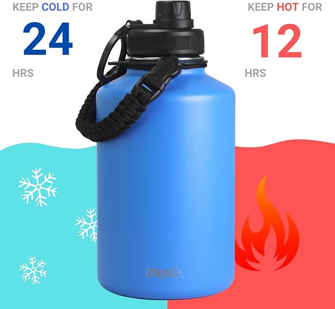 Drinco Stainless Steel Water Bottle Spout Lid Vacuum Insulated Double Wall - Image 4