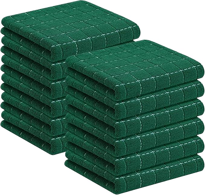 Homaxy 100% Cotton Terry Kitchen Towels, Checkered Designed, Soft and Super by Homaxy