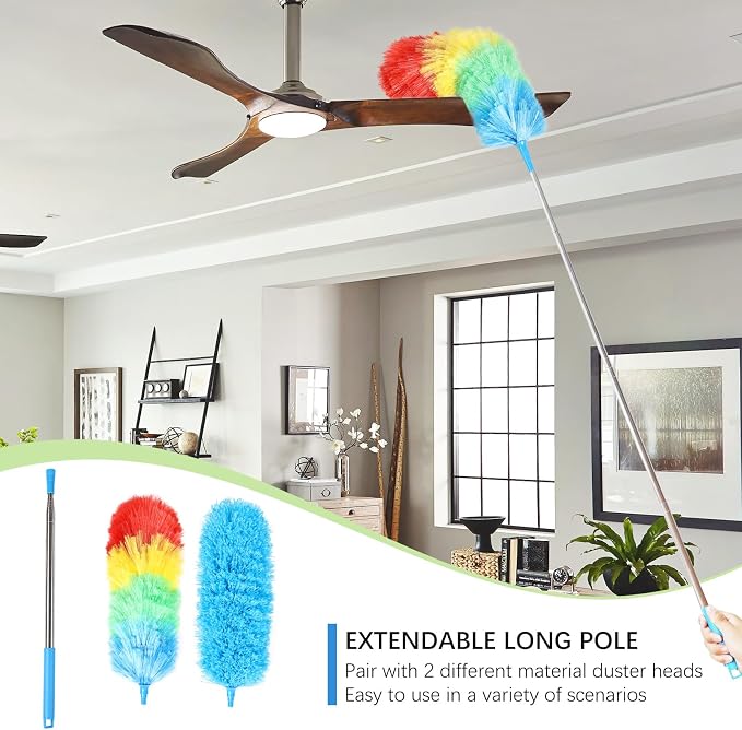 Rainbow Extendable Static Duster Reusable Microfiber Duster - Image 4