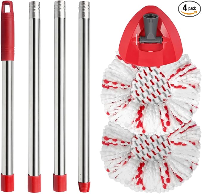 Spin Mop Replacement Head, Handle Compatible by HiBaby