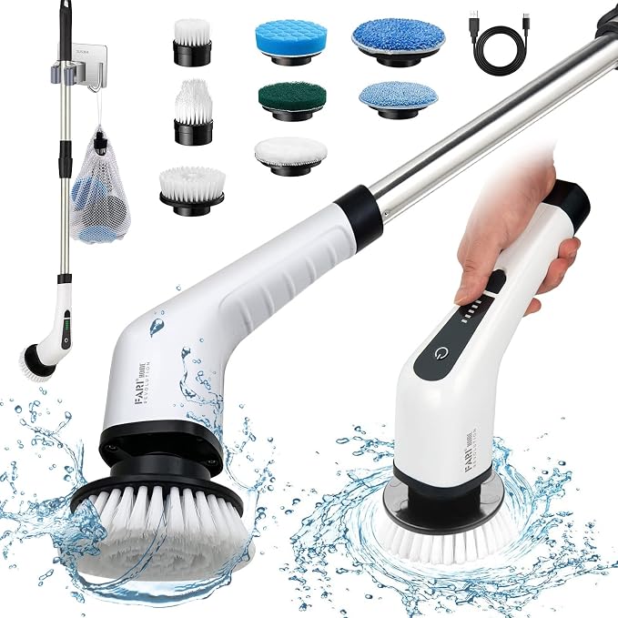 Electric Spin Scrubber, FARI Shower Cleaning Brush by FocusonMakingHouseworkEasy