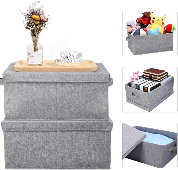 HOONEX Linen Foldable Storage Bins - Image 2